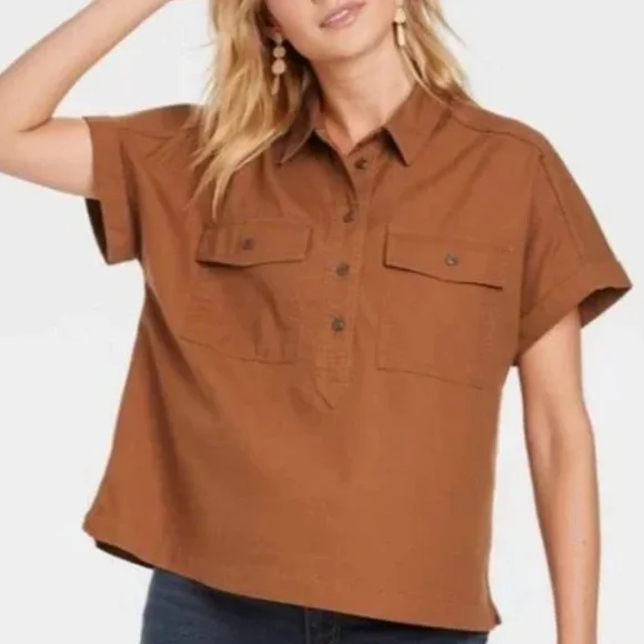 3 FOR $13🌷 Rust Button Up Shirt - Picture 1 of 6